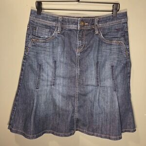 Esprit Pleated Denim Skirt Vintage 90s Y2K, Women's Size 30 Waist, Dark Wash